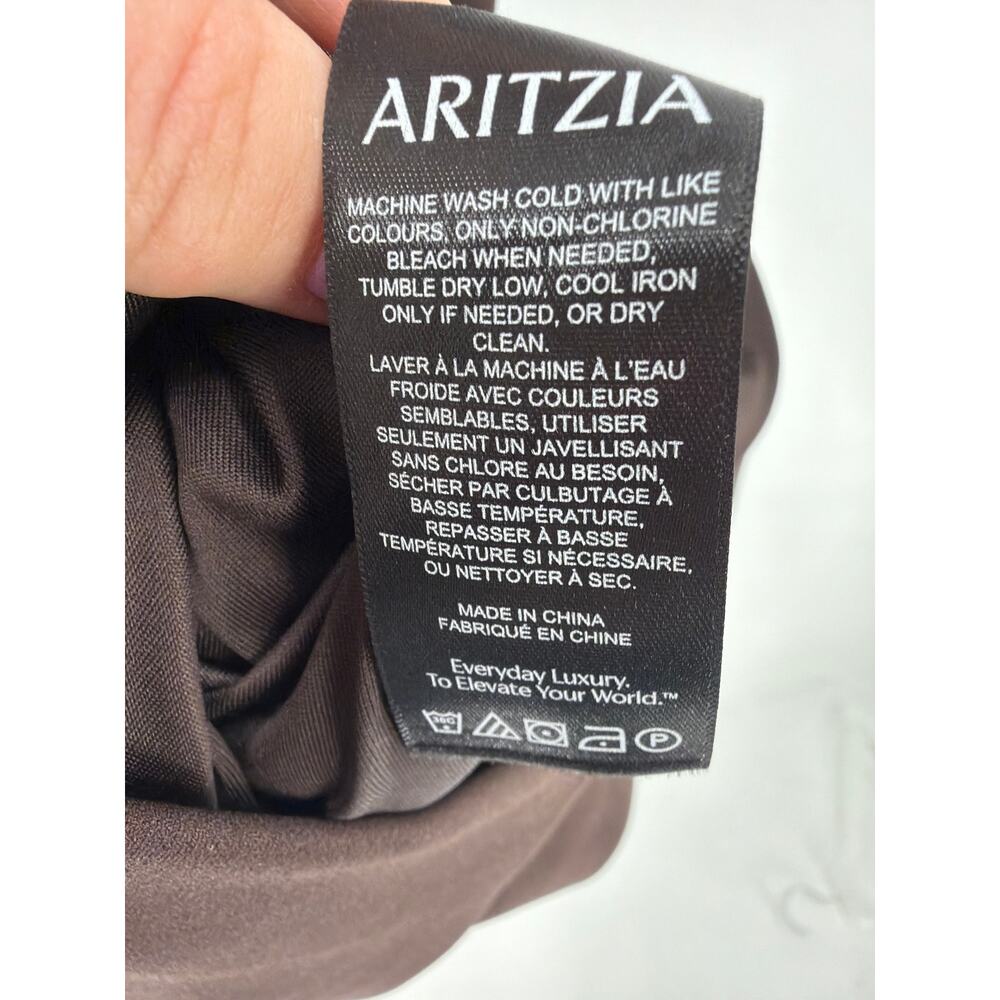 Babaton by Aritzia Women's Rich Mocha Brown FigureKnit Eyecatcher Dress Size S - Picture 7 of 9